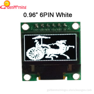 0.96" OLED display, 6P interface, IIC SPI 128*64 pixels, white color